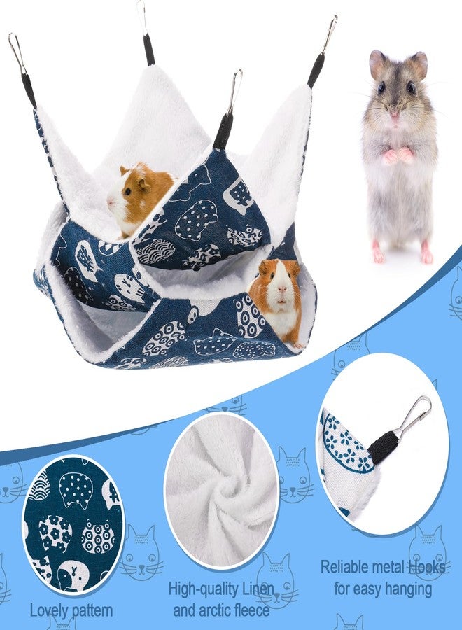 ZhouBoat 2Pcs Guinea Pig Rat Hammock, 3 Layer Guinea Pig Hamster Cute Ferret Hanging Hammock Bed, Rat Hammocks for Cage for Small Animals Chinchilla Parrot Sugar Glider Ferre - Image 3
